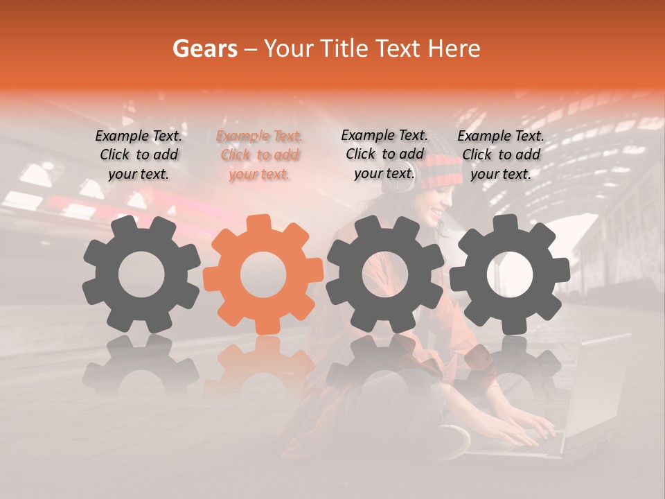 Caucasian Railway Listen PowerPoint Template