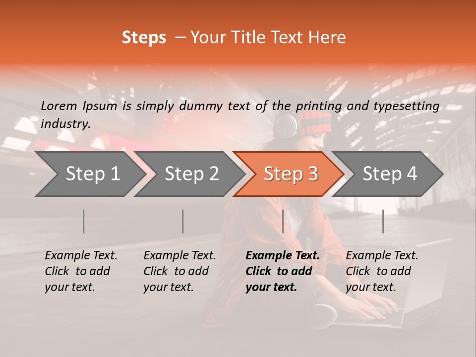Caucasian Railway Listen PowerPoint Template