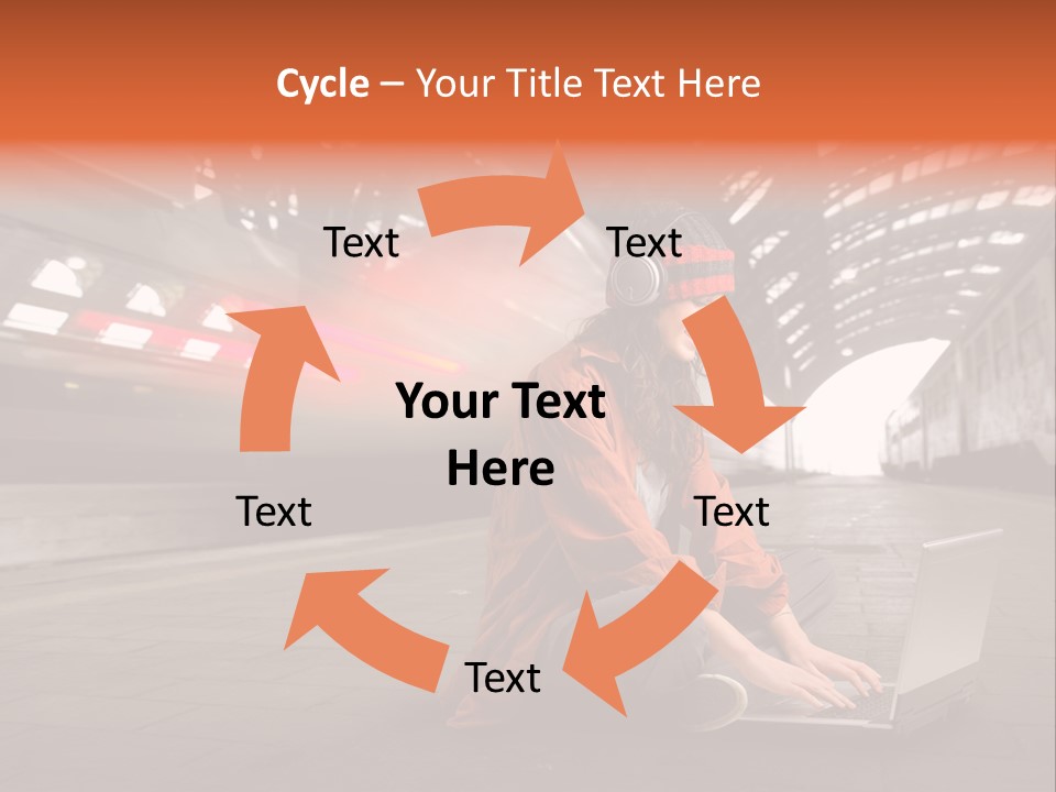 Caucasian Railway Listen PowerPoint Template