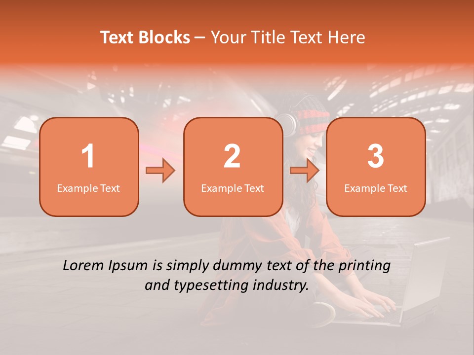 Caucasian Railway Listen PowerPoint Template