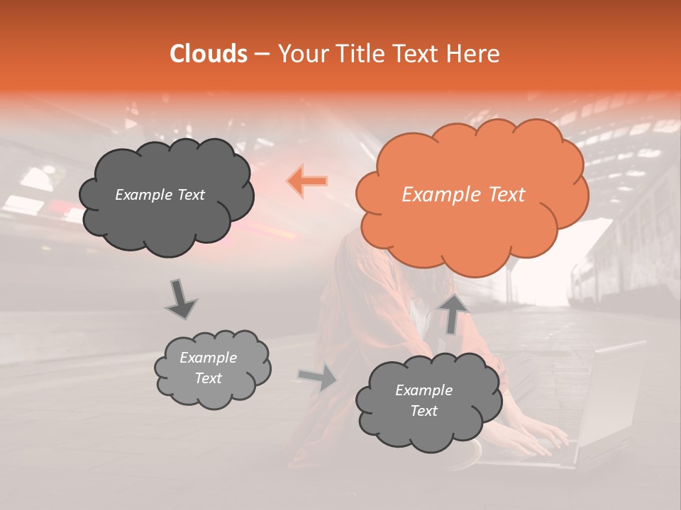 Caucasian Railway Listen PowerPoint Template