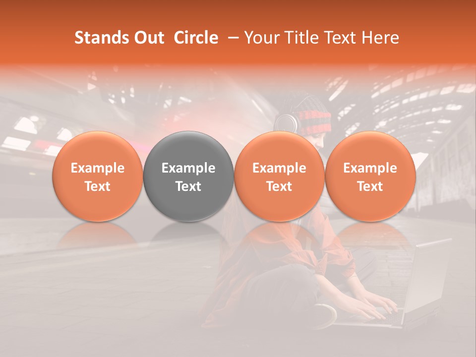 Caucasian Railway Listen PowerPoint Template