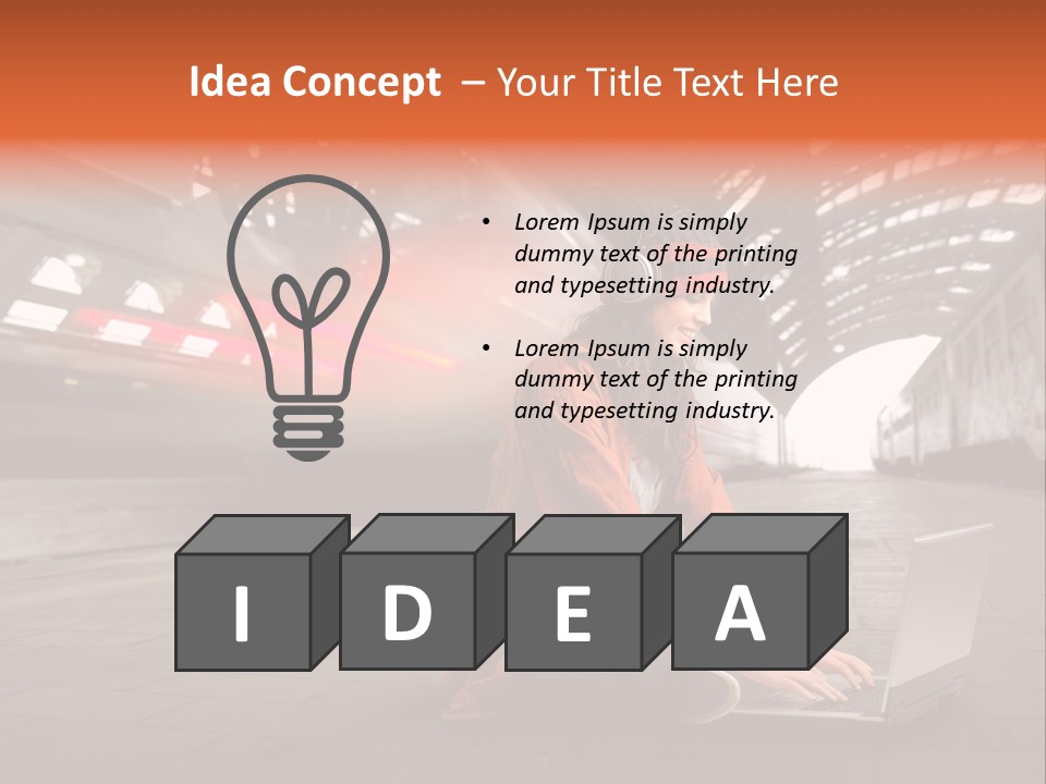 Caucasian Railway Listen PowerPoint Template