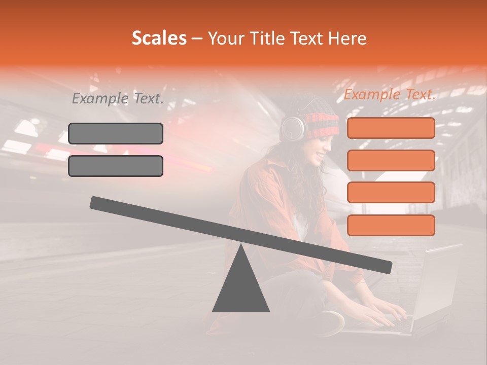 Caucasian Railway Listen PowerPoint Template