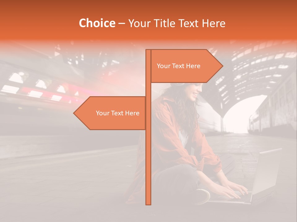 Caucasian Railway Listen PowerPoint Template