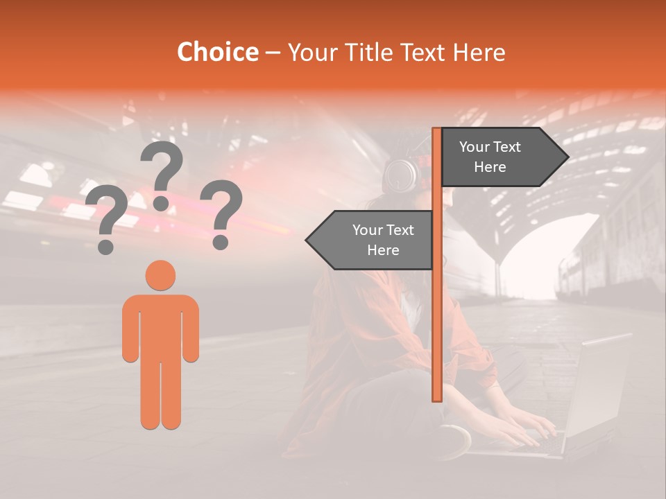 Caucasian Railway Listen PowerPoint Template