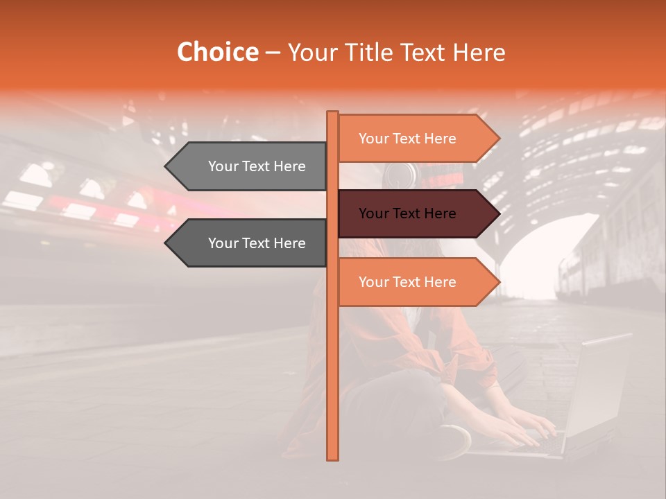 Caucasian Railway Listen PowerPoint Template