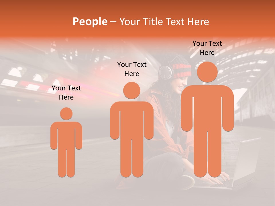 Caucasian Railway Listen PowerPoint Template