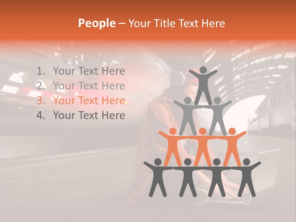 Caucasian Railway Listen PowerPoint Template