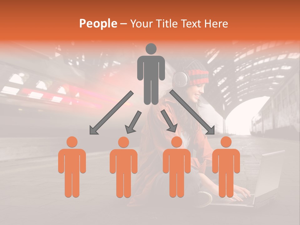 Caucasian Railway Listen PowerPoint Template