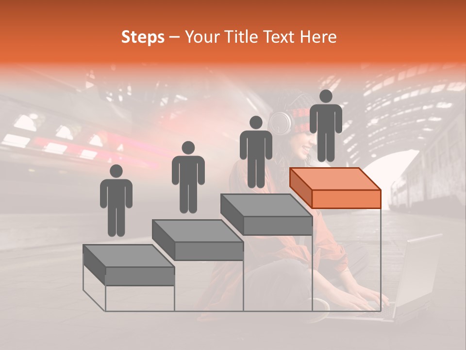 Caucasian Railway Listen PowerPoint Template