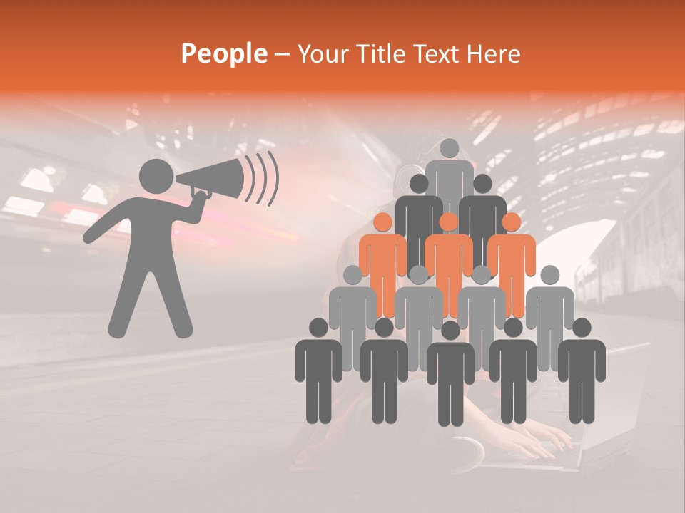 Caucasian Railway Listen PowerPoint Template