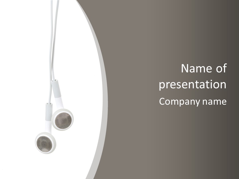 Music Isolated Cable PowerPoint Template