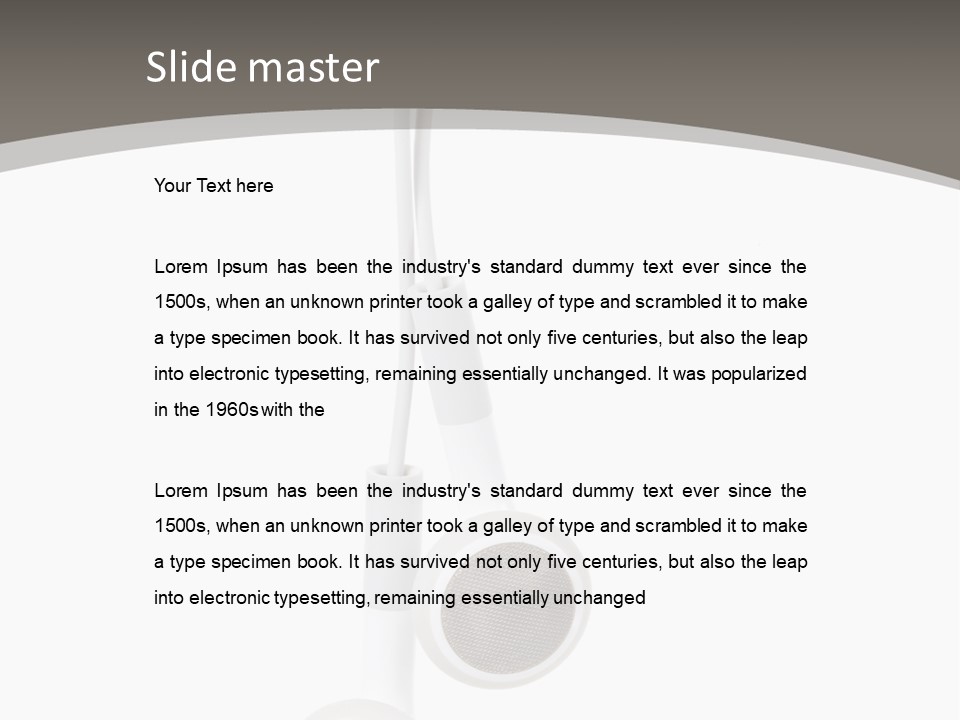 Music Isolated Cable PowerPoint Template