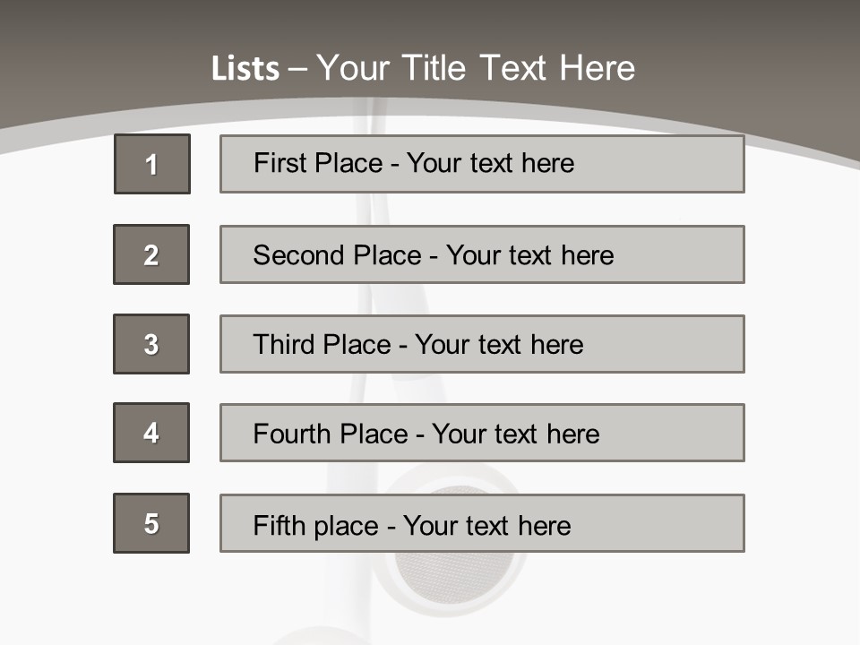 Music Isolated Cable PowerPoint Template