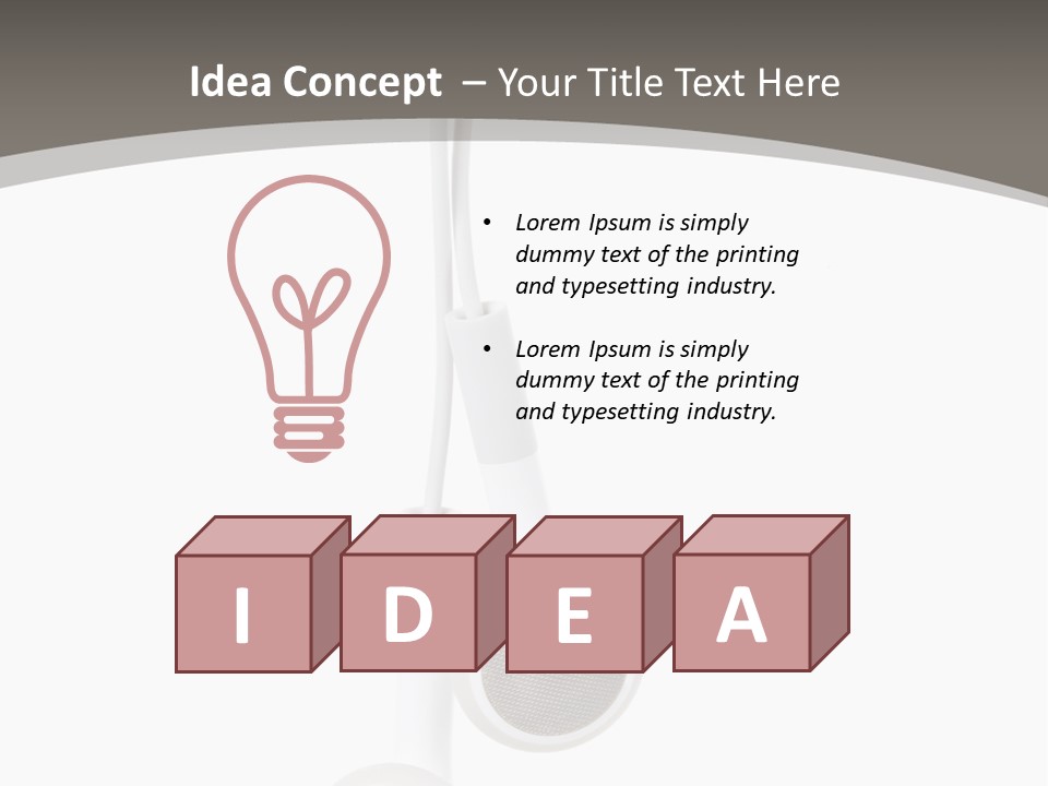 Music Isolated Cable PowerPoint Template