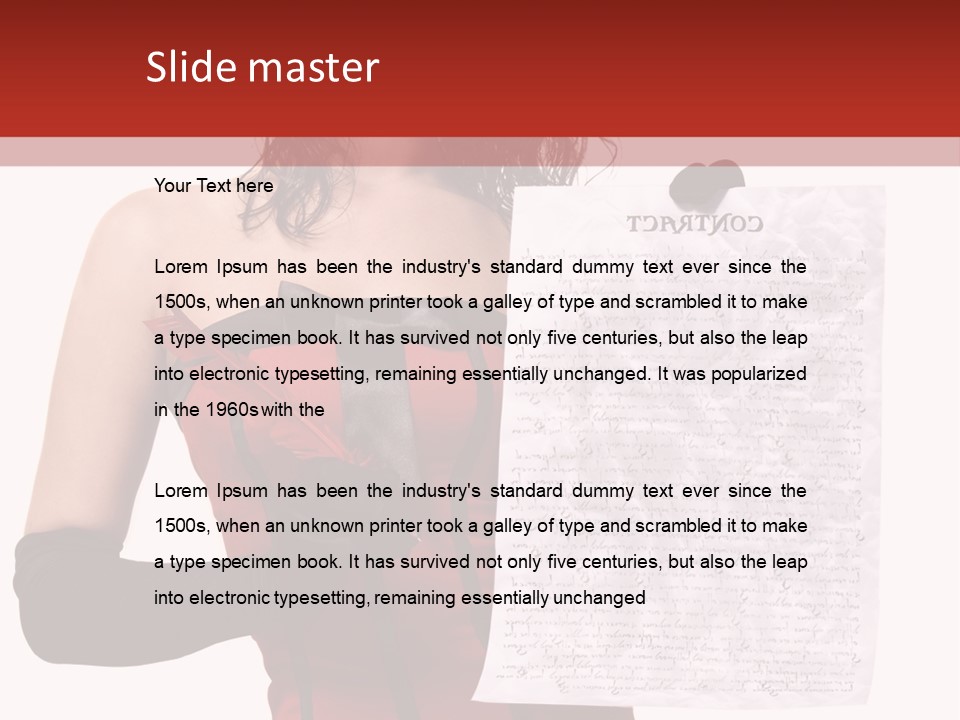 A Woman In A Devil Costume Holding A Piece Of Paper PowerPoint Template