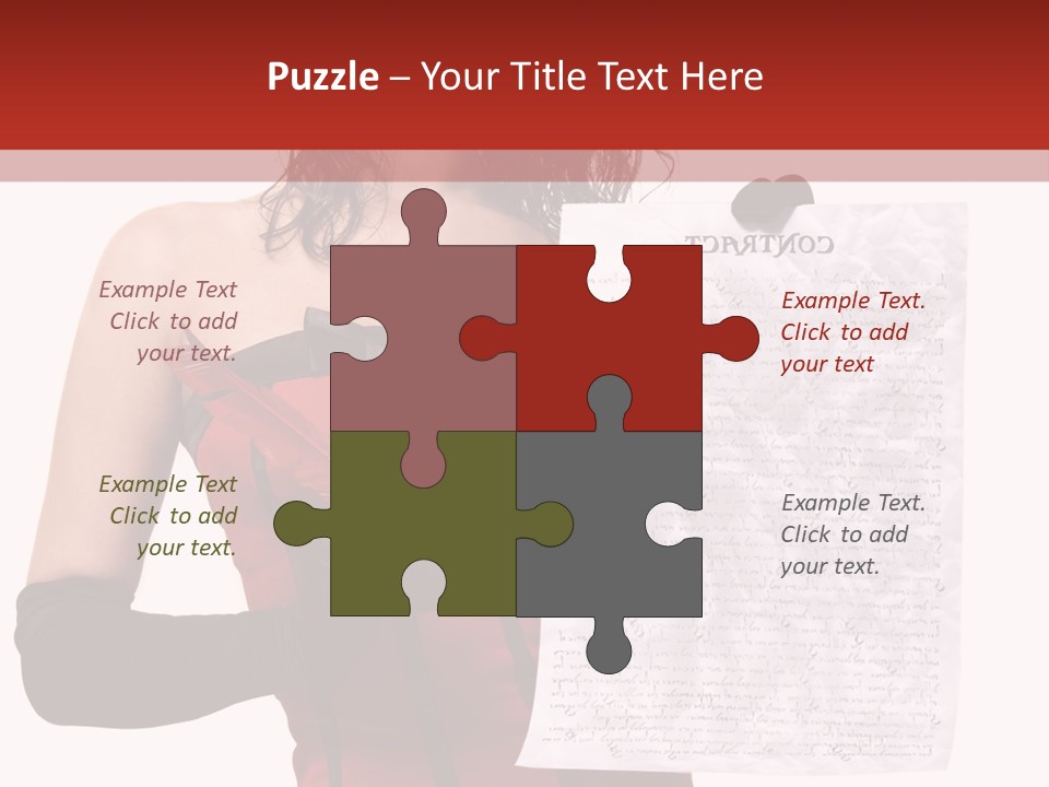 A Woman In A Devil Costume Holding A Piece Of Paper PowerPoint Template