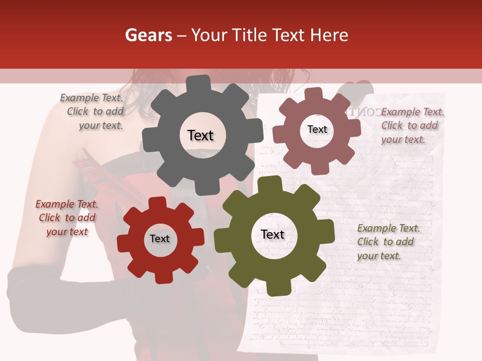 A Woman In A Devil Costume Holding A Piece Of Paper PowerPoint Template