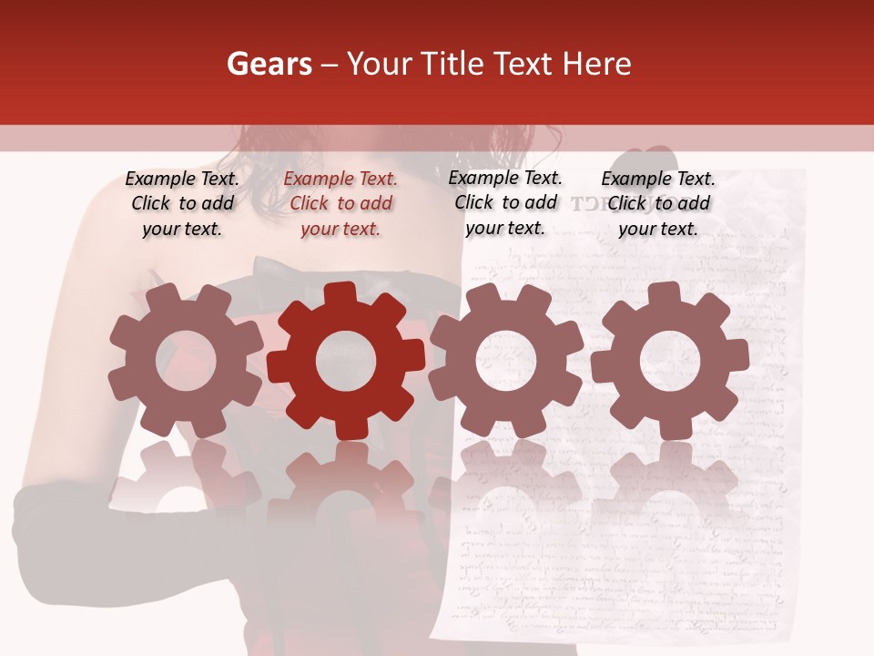 A Woman In A Devil Costume Holding A Piece Of Paper PowerPoint Template