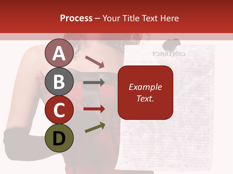 A Woman In A Devil Costume Holding A Piece Of Paper PowerPoint Template