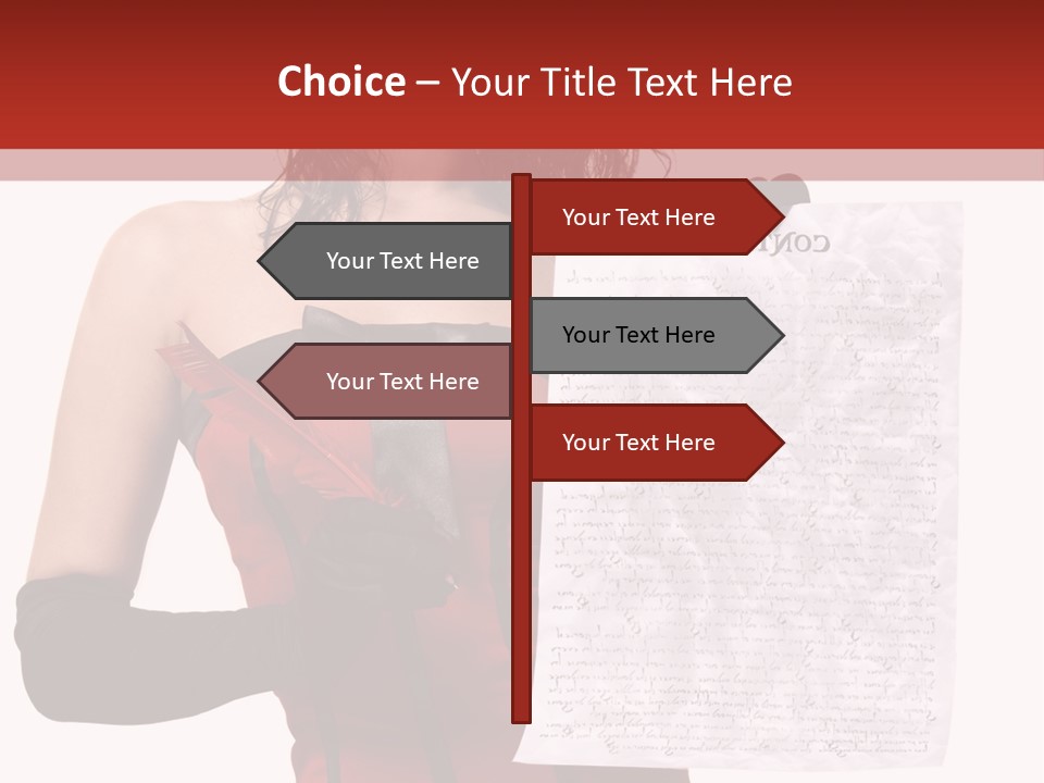 A Woman In A Devil Costume Holding A Piece Of Paper PowerPoint Template