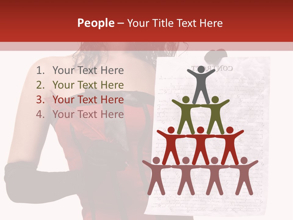 A Woman In A Devil Costume Holding A Piece Of Paper PowerPoint Template