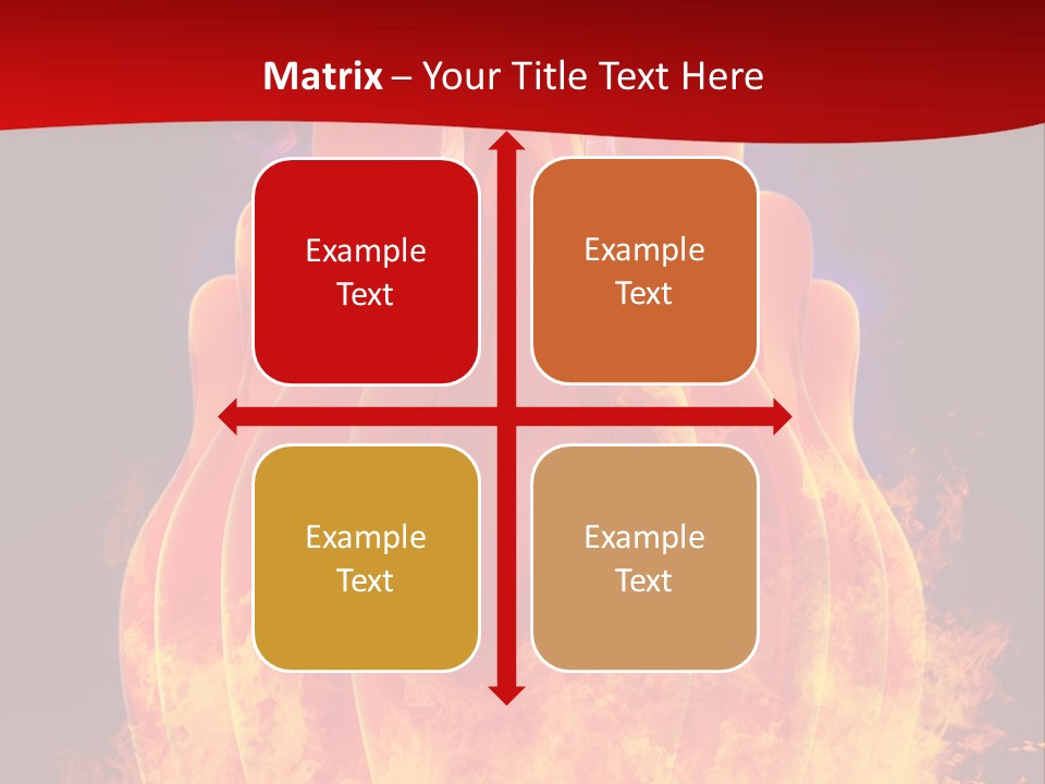 A Group Of Bowling Pins In Flames On A Black Background PowerPoint Template