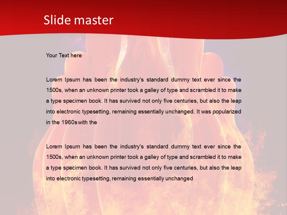 A Group Of Bowling Pins In Flames On A Black Background PowerPoint Template