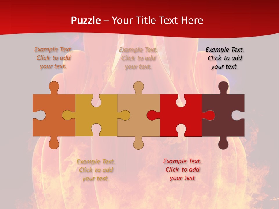 A Group Of Bowling Pins In Flames On A Black Background PowerPoint Template