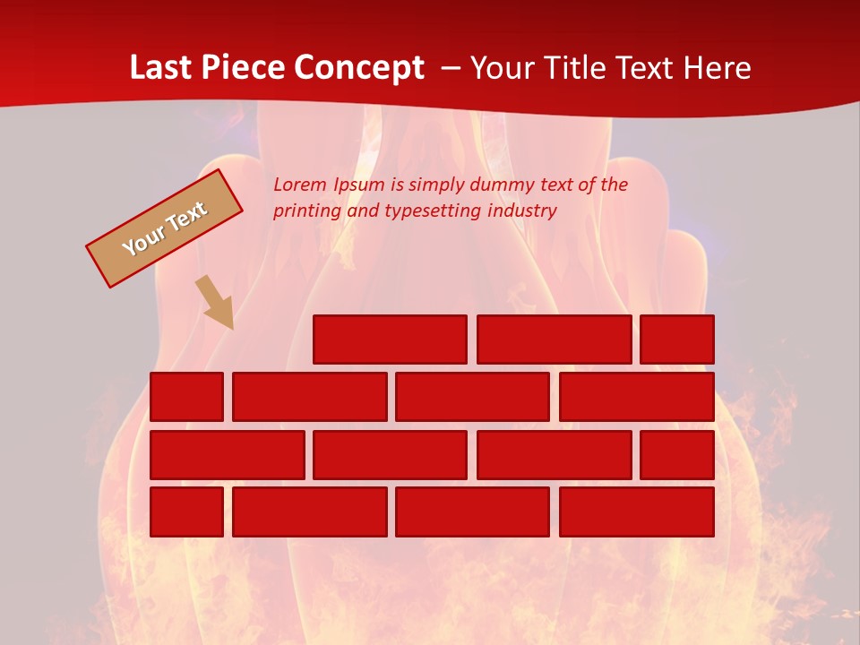 A Group Of Bowling Pins In Flames On A Black Background PowerPoint Template