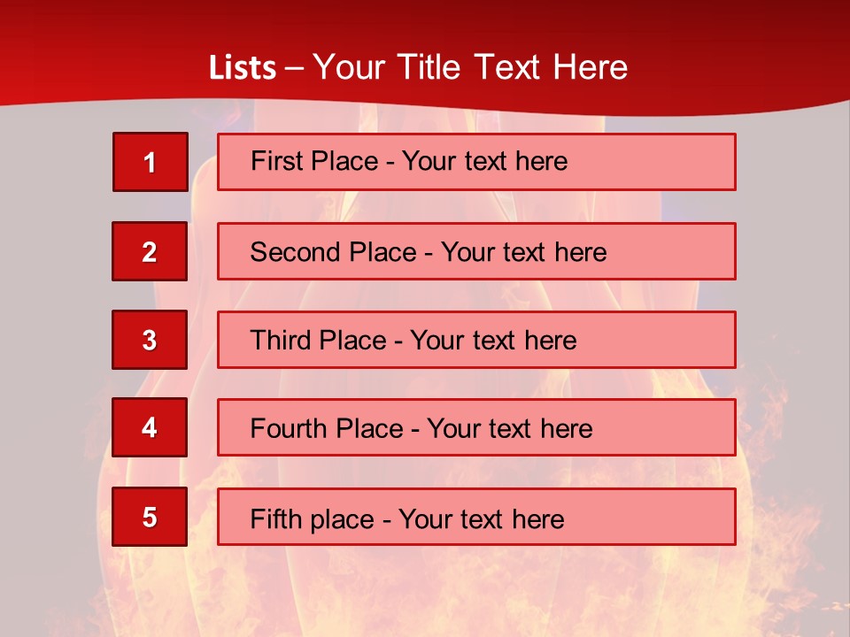 A Group Of Bowling Pins In Flames On A Black Background PowerPoint Template
