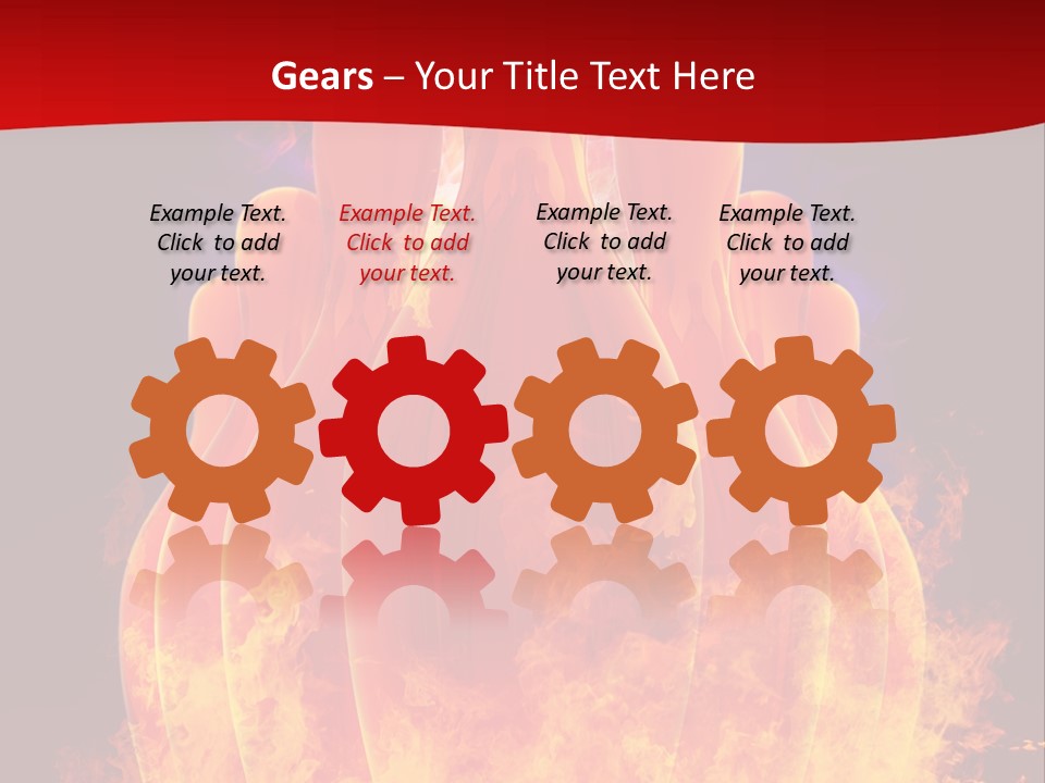 A Group Of Bowling Pins In Flames On A Black Background PowerPoint Template