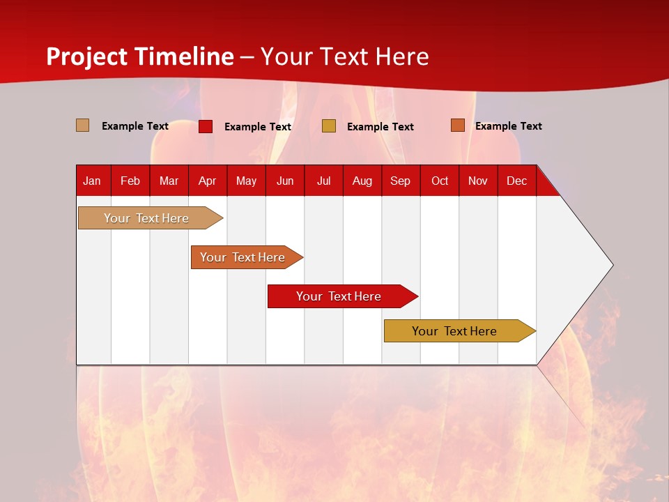 A Group Of Bowling Pins In Flames On A Black Background PowerPoint Template
