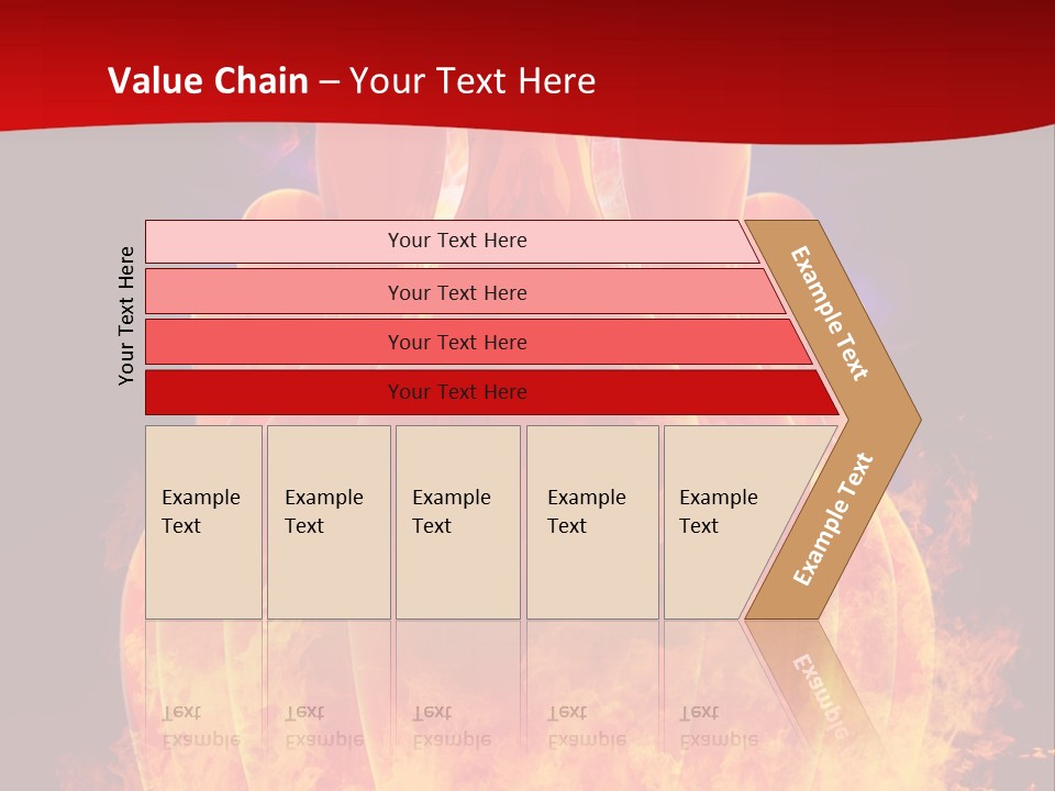 A Group Of Bowling Pins In Flames On A Black Background PowerPoint Template