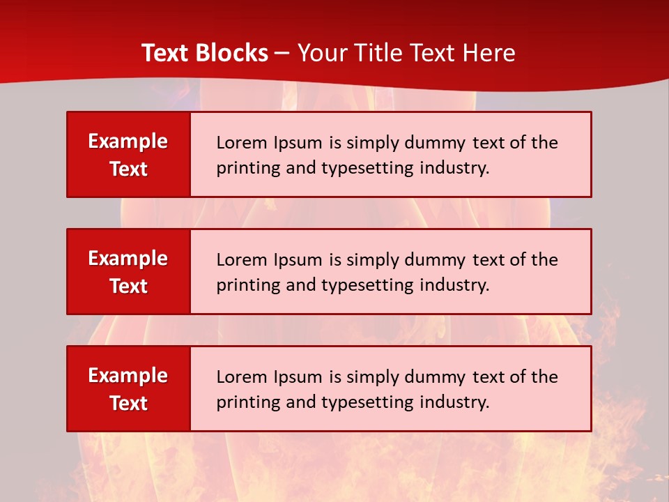 A Group Of Bowling Pins In Flames On A Black Background PowerPoint Template