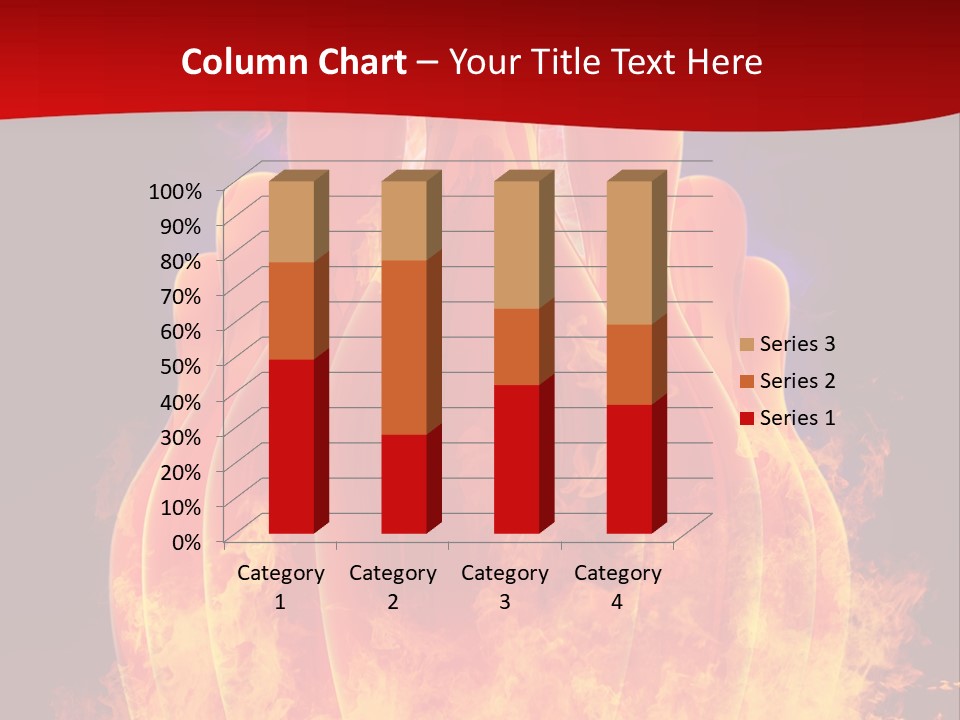 A Group Of Bowling Pins In Flames On A Black Background PowerPoint Template