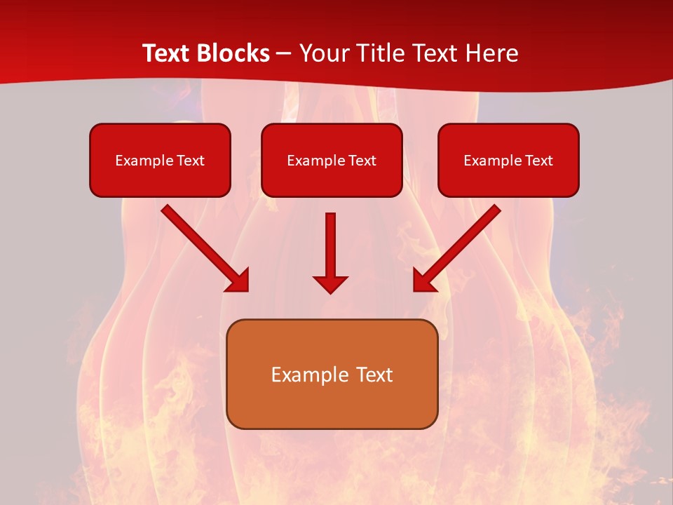 A Group Of Bowling Pins In Flames On A Black Background PowerPoint Template