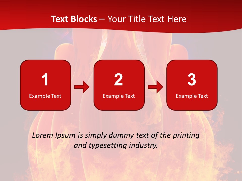 A Group Of Bowling Pins In Flames On A Black Background PowerPoint Template