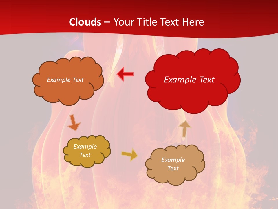 A Group Of Bowling Pins In Flames On A Black Background PowerPoint Template