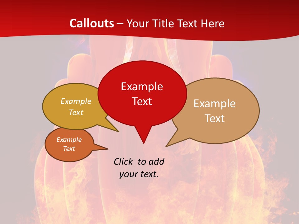 A Group Of Bowling Pins In Flames On A Black Background PowerPoint Template