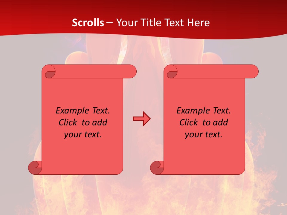 A Group Of Bowling Pins In Flames On A Black Background PowerPoint Template