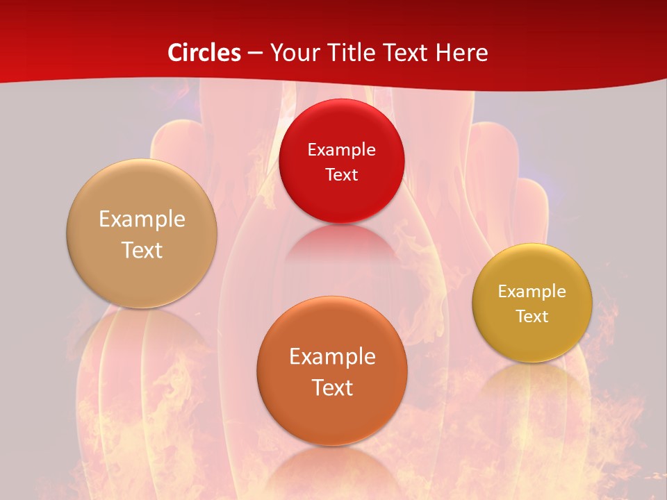 A Group Of Bowling Pins In Flames On A Black Background PowerPoint Template