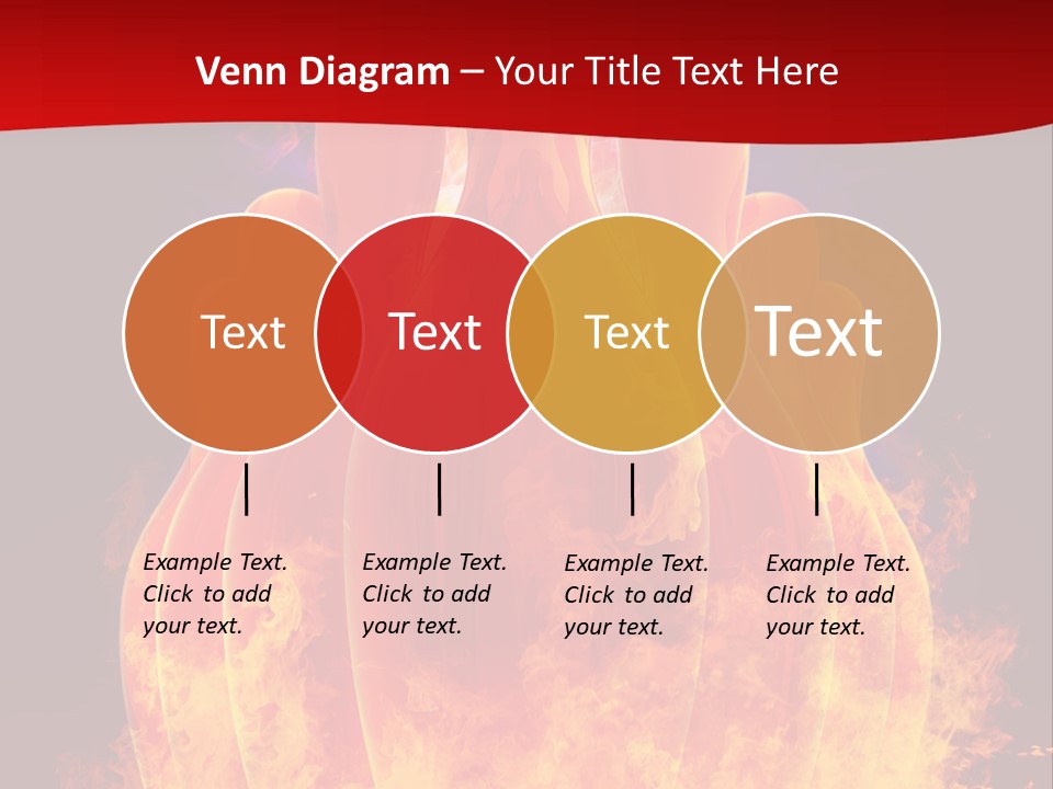 A Group Of Bowling Pins In Flames On A Black Background PowerPoint Template