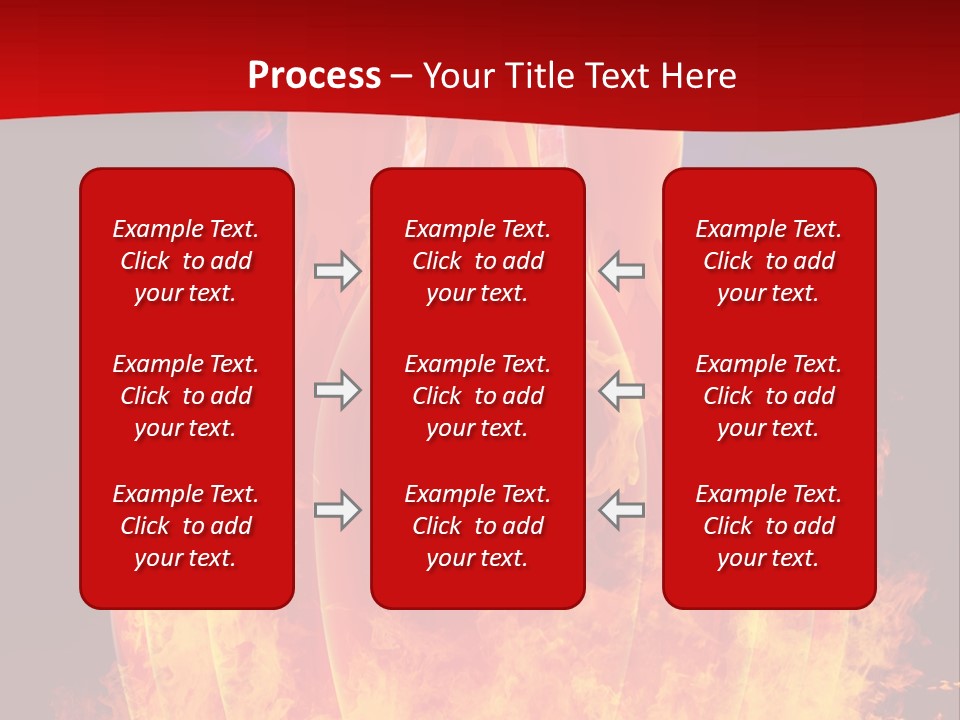 A Group Of Bowling Pins In Flames On A Black Background PowerPoint Template