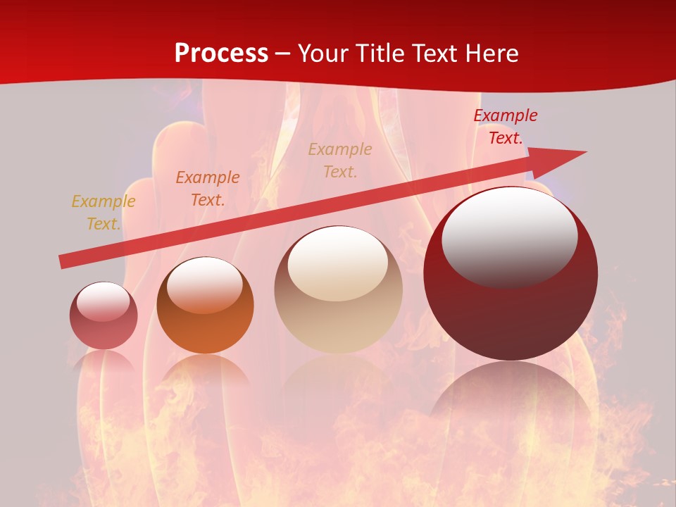 A Group Of Bowling Pins In Flames On A Black Background PowerPoint Template