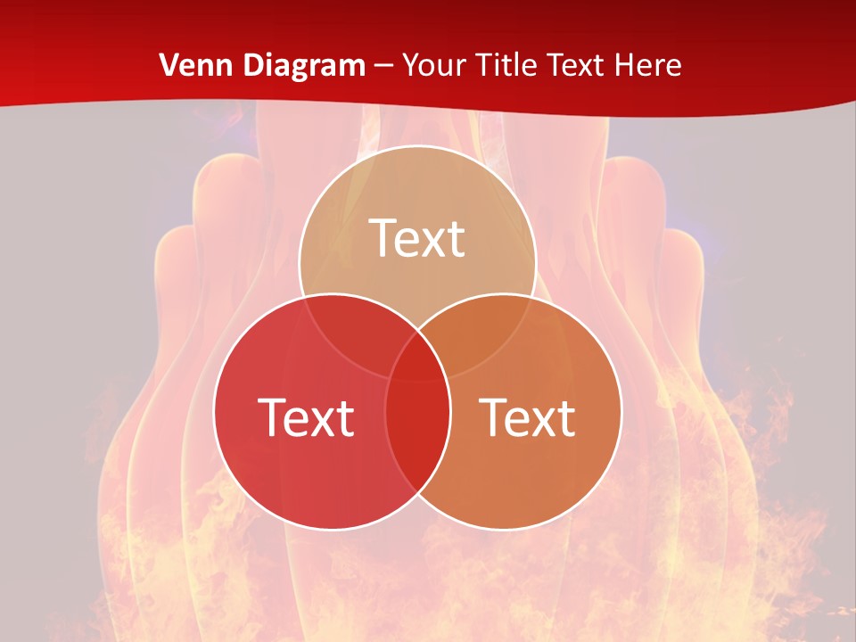 A Group Of Bowling Pins In Flames On A Black Background PowerPoint Template