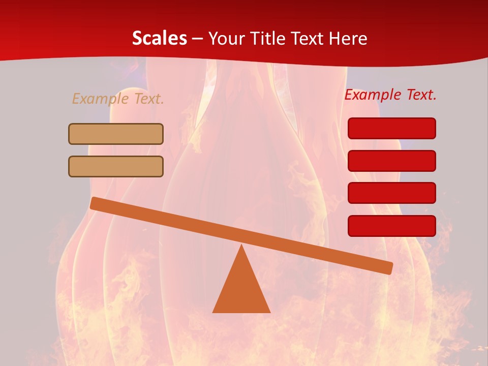 A Group Of Bowling Pins In Flames On A Black Background PowerPoint Template