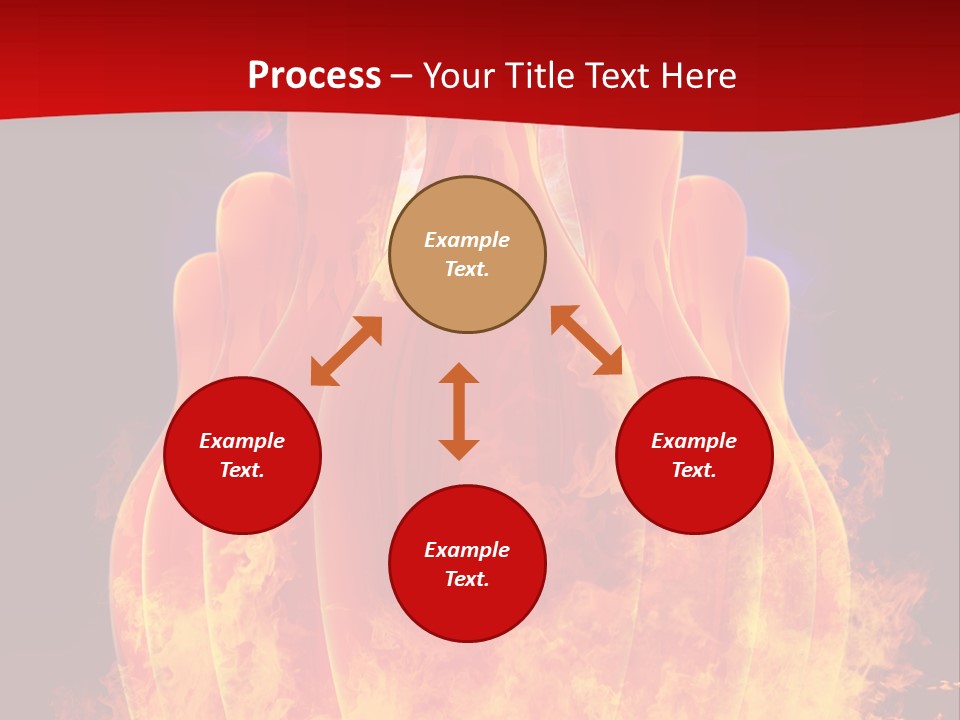 A Group Of Bowling Pins In Flames On A Black Background PowerPoint Template