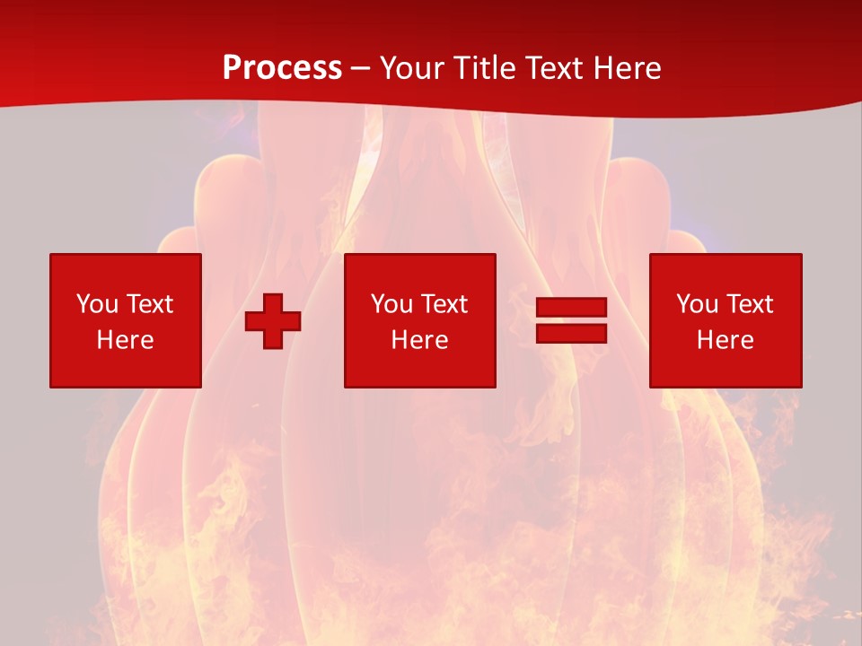 A Group Of Bowling Pins In Flames On A Black Background PowerPoint Template
